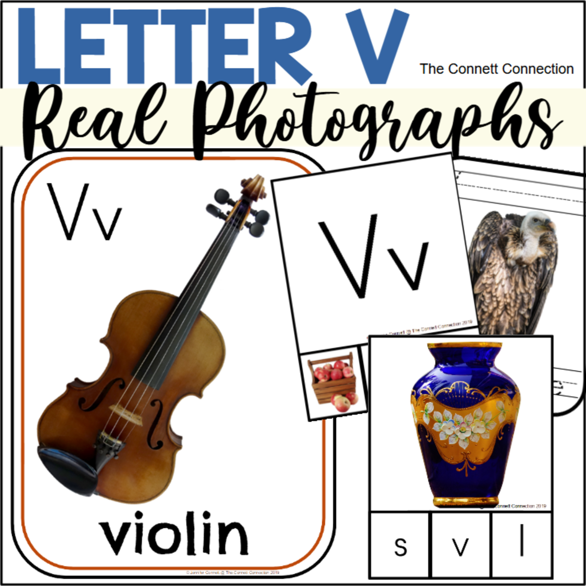 An educational teaching resource from The Connett Connection entitled Letter V Phonics and Writing Centers with Real Photographs downloadable at Teach Simple.