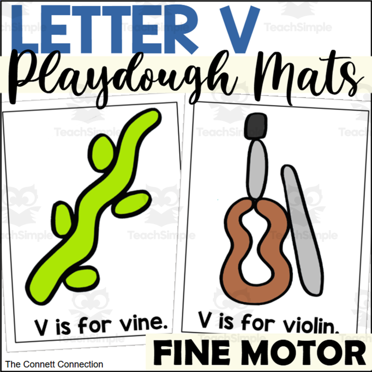 An educational teaching resource from The Connett Connection entitled Letter V Playdough Mats downloadable at Teach Simple.
