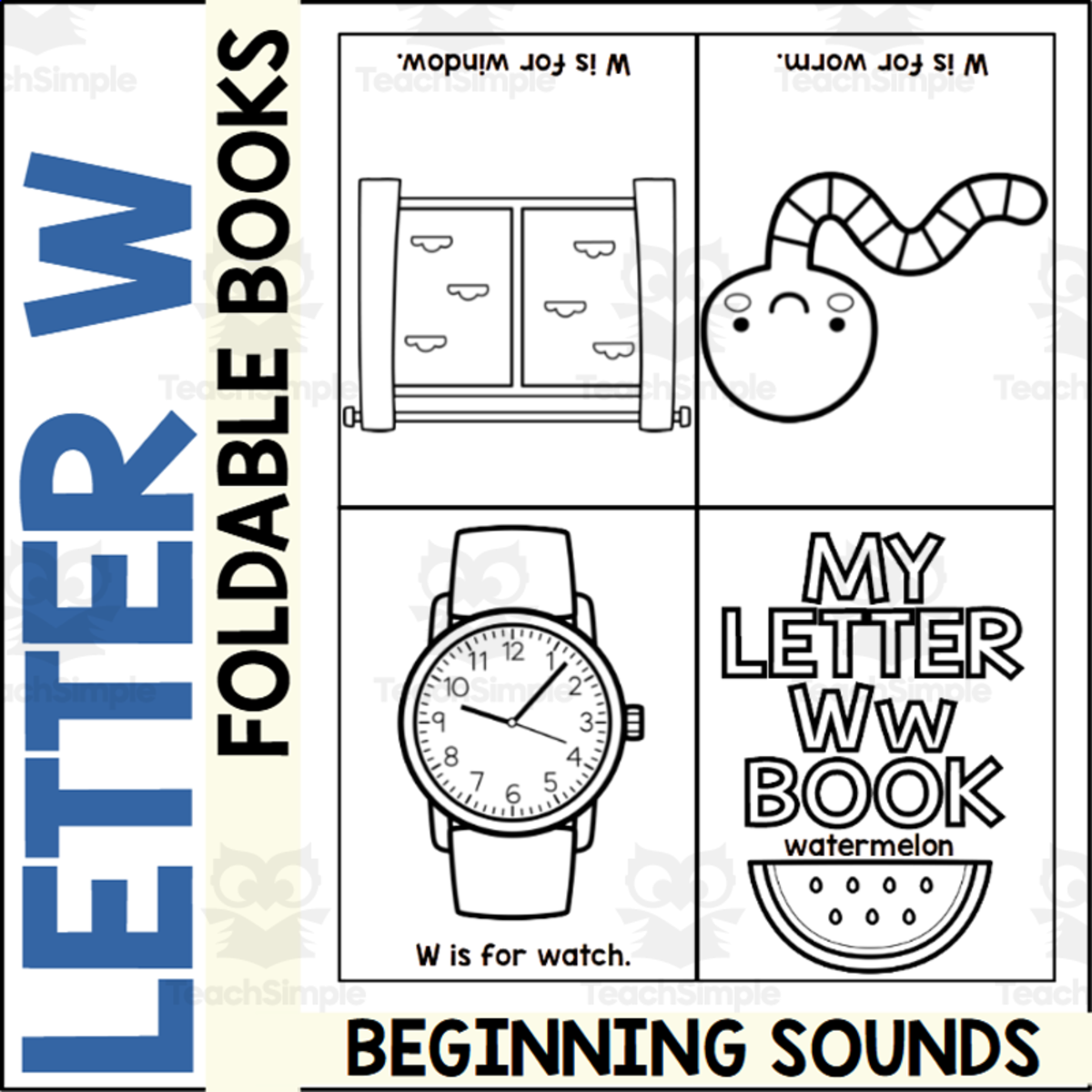 An educational teaching resource from The Connett Connection entitled Letter W Mini Alphabet Book downloadable at Teach Simple.