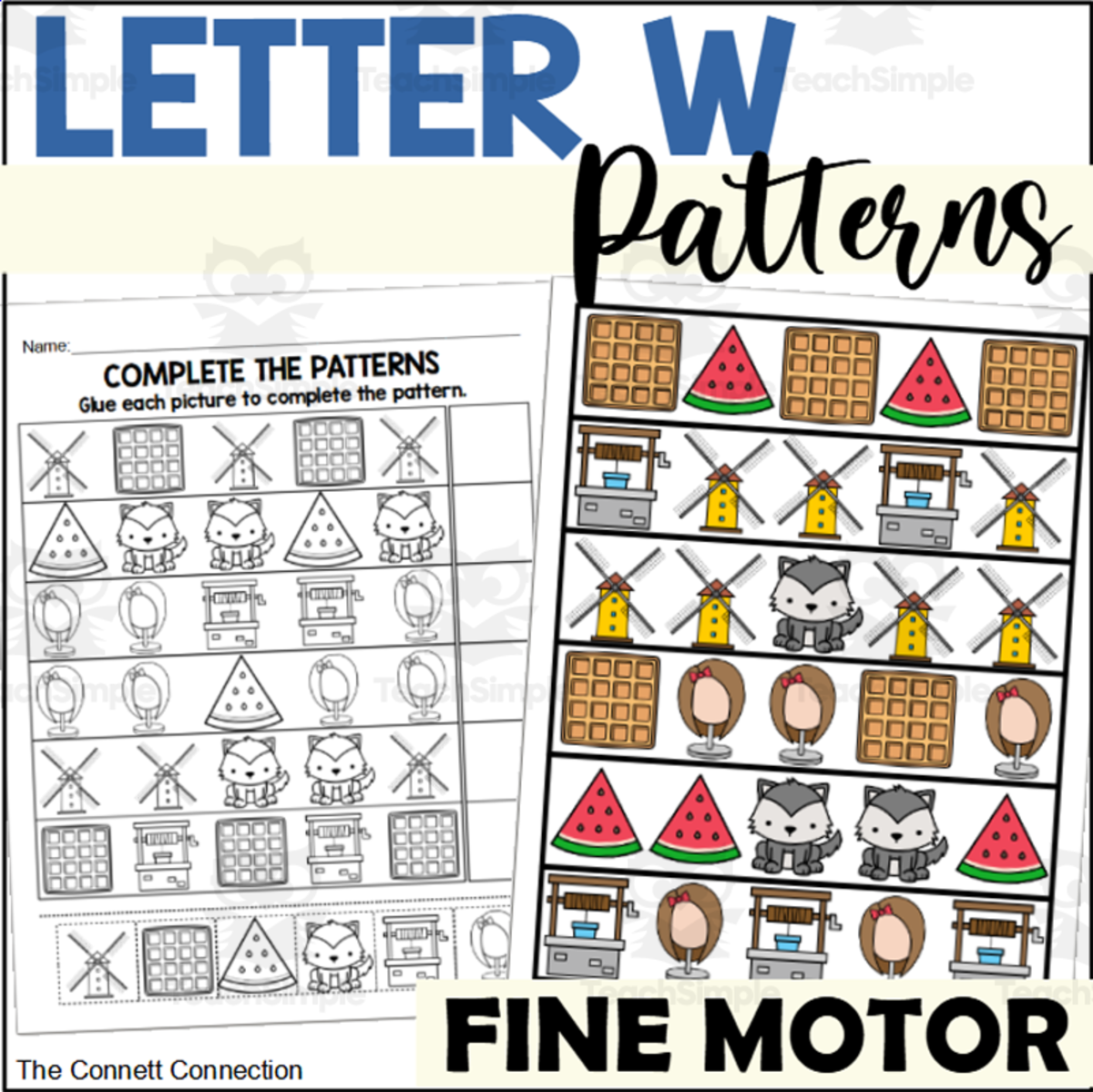 An educational teaching resource from The Connett Connection entitled Letter W Patterns downloadable at Teach Simple.