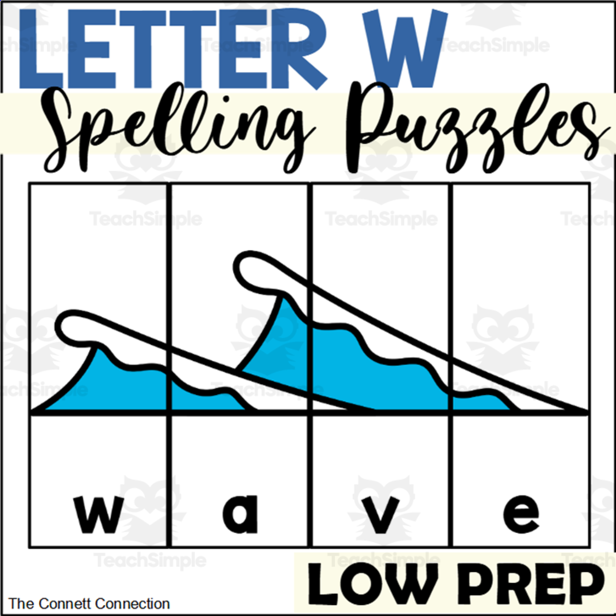 An educational teaching resource from The Connett Connection entitled Letter W Spelling Puzzles downloadable at Teach Simple.