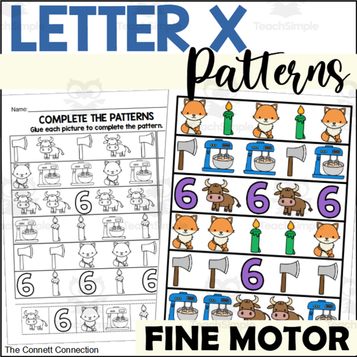 An educational teaching resource from The Connett Connection entitled Letter X Patterns downloadable at Teach Simple.