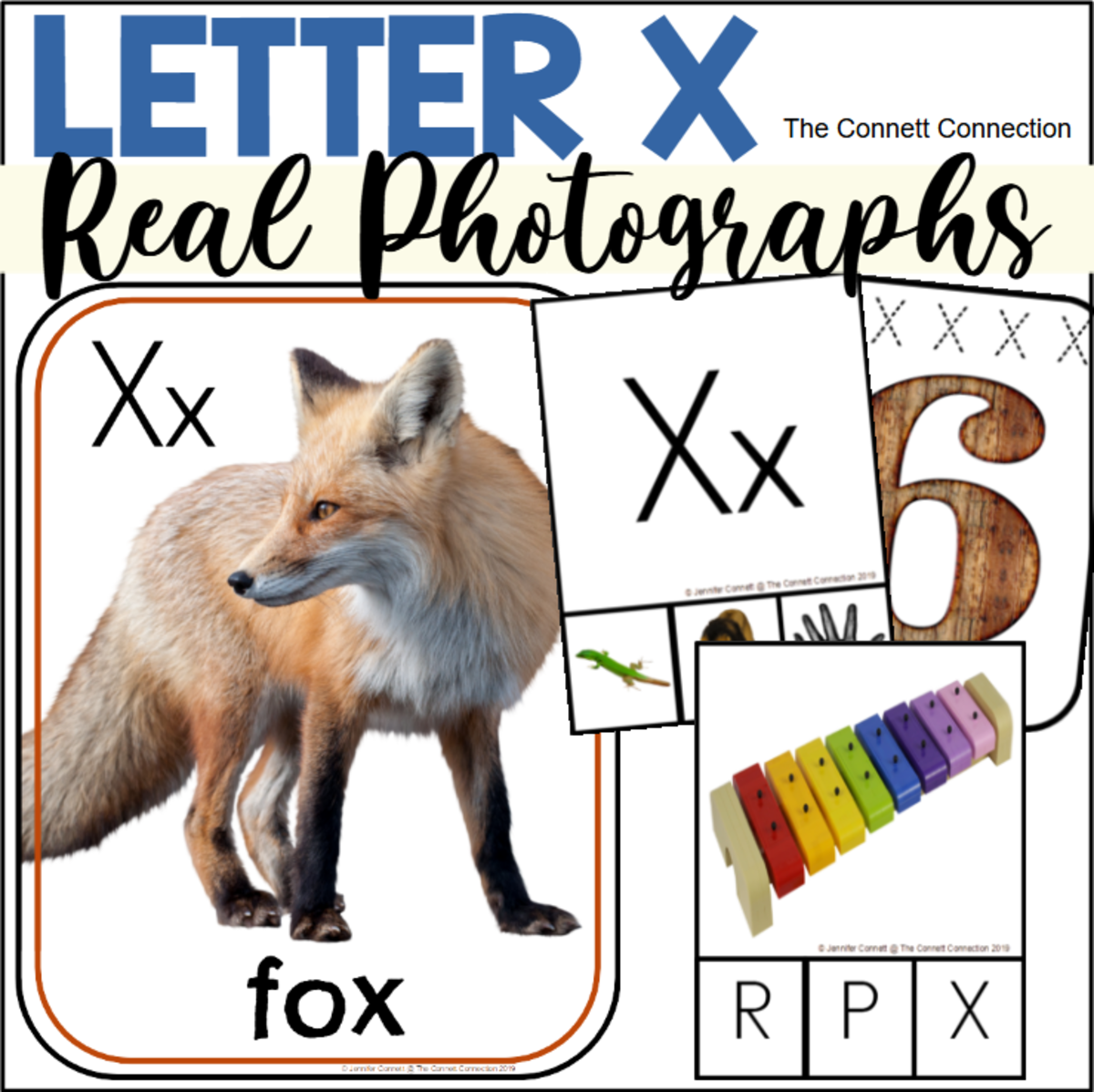 An educational teaching resource from The Connett Connection entitled Letter X Phonics and Writing Centers with Real Photographs downloadable at Teach Simple.