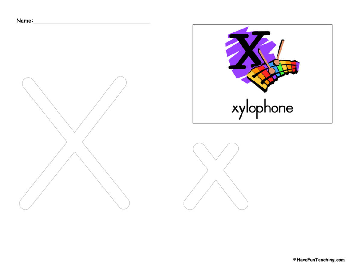 An educational teaching resource from Have Fun Teaching entitled Letter X Tracing Worksheet downloadable at Teach Simple.