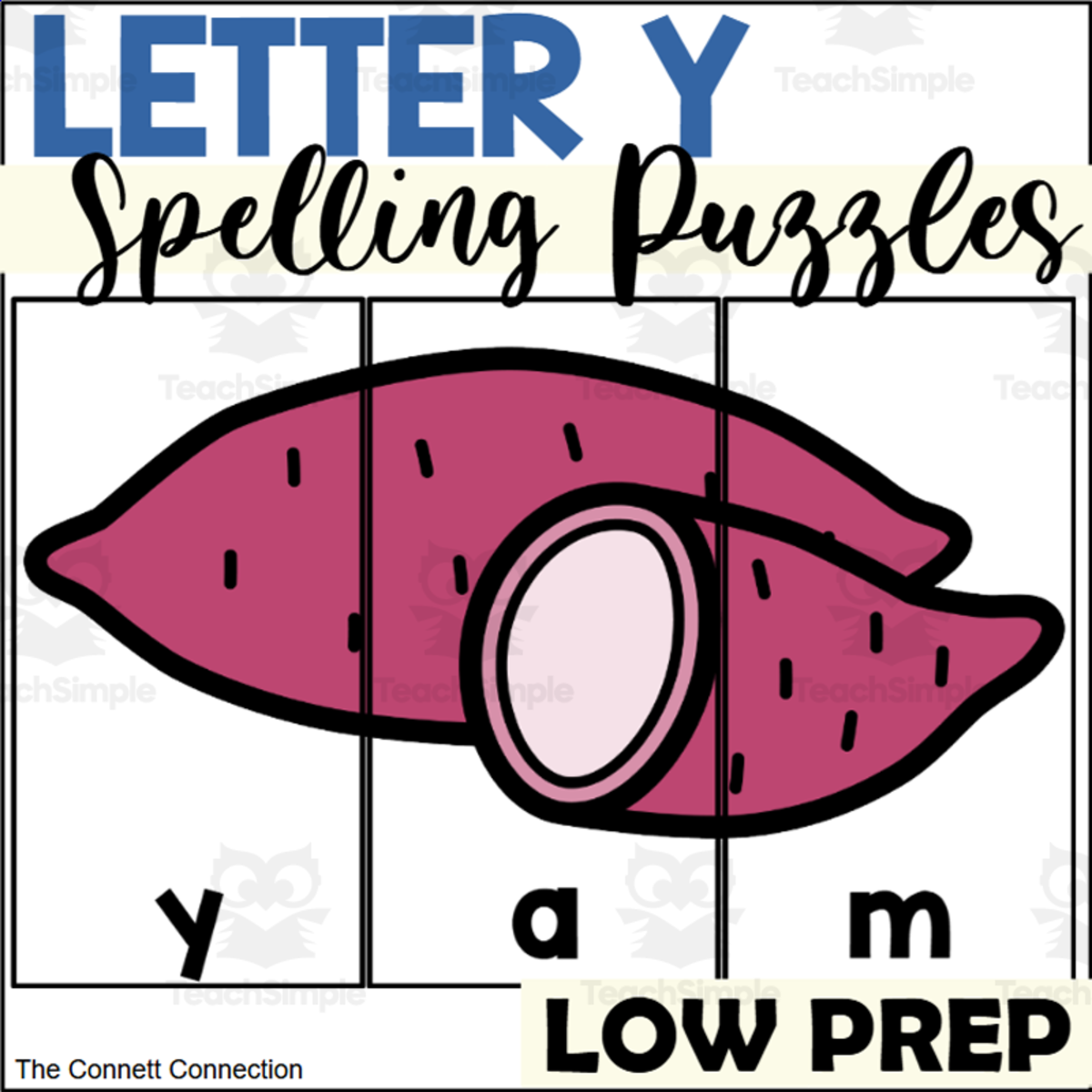 An educational teaching resource from The Connett Connection entitled Letter Y Spelling Puzzles downloadable at Teach Simple.