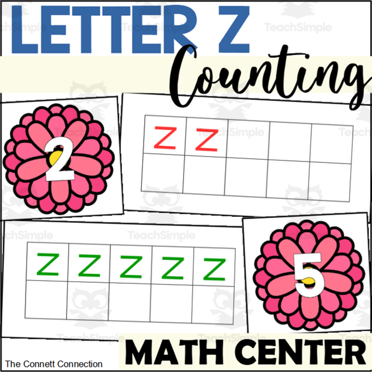 An educational teaching resource from The Connett Connection entitled Letter Z Counting to 10 Center downloadable at Teach Simple.