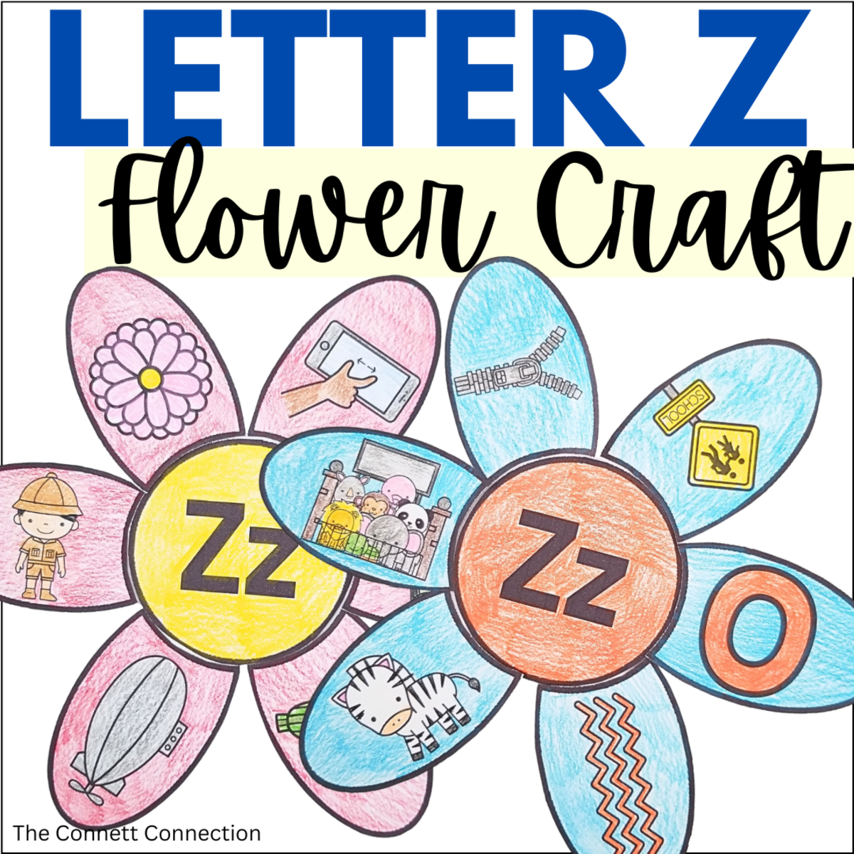 An educational teaching resource from The Connett Connection entitled Letter Z Flower Craft downloadable at Teach Simple.