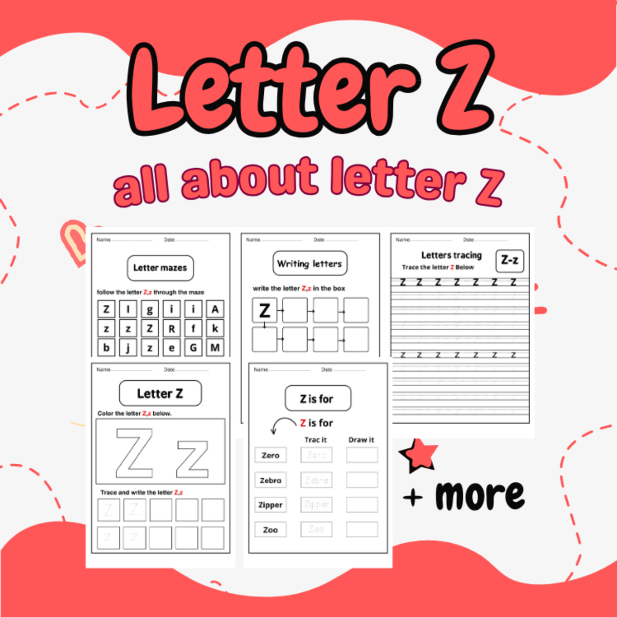 An educational teaching resource from successful teachers resource entitled letter z handwriting worksheet - letter z activity for kindergarten downloadable at Teach Simple.