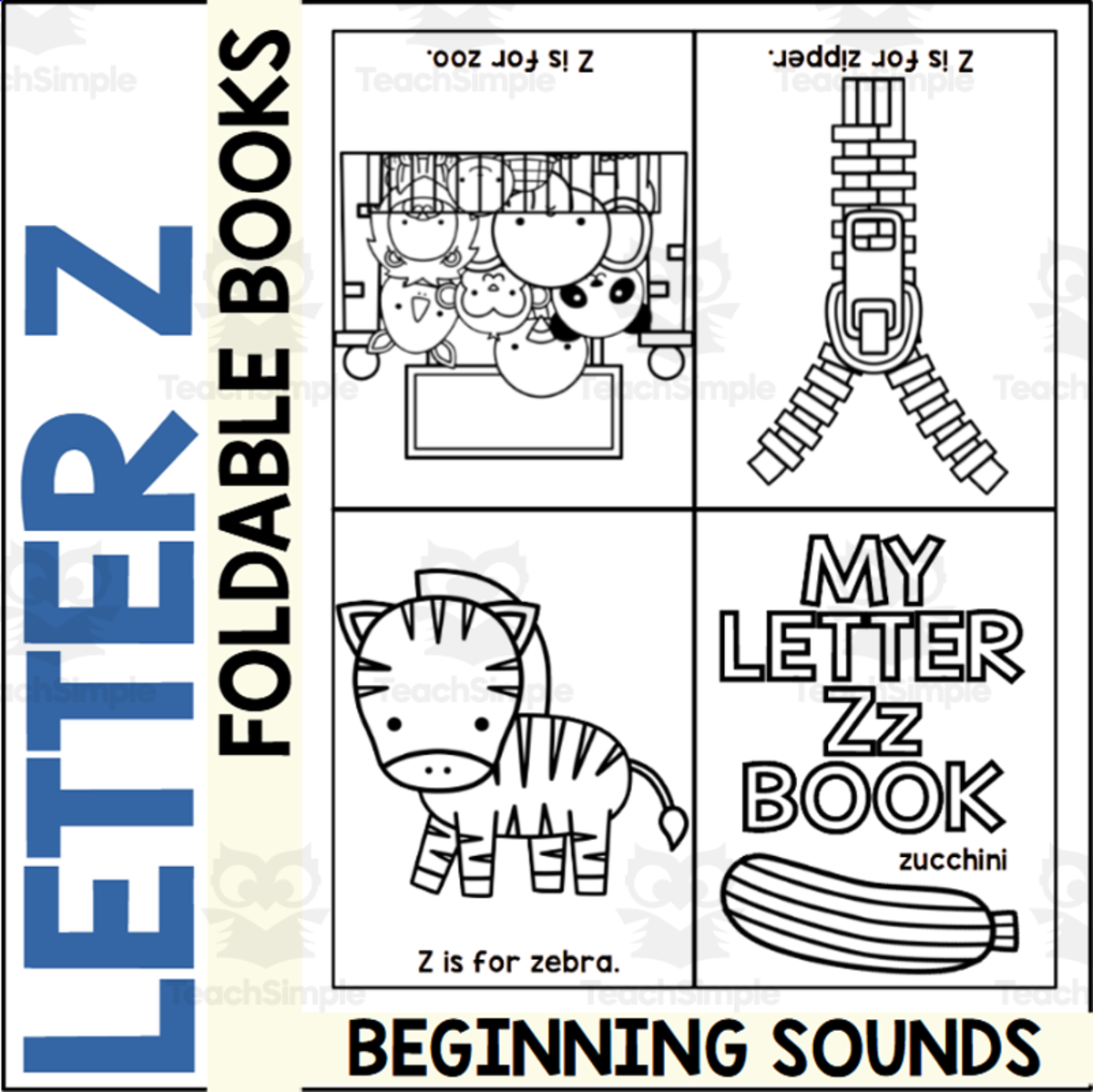 An educational teaching resource from The Connett Connection entitled Letter Z Mini Alphabet Book downloadable at Teach Simple.