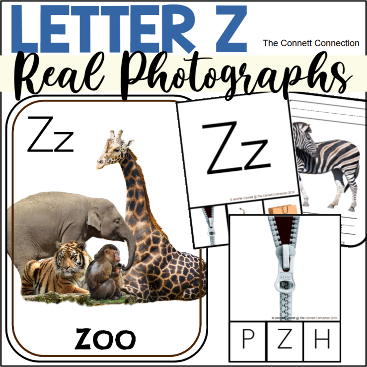 An educational teaching resource from The Connett Connection entitled Letter Z Phonics and Writing Centers with Real Photographs downloadable at Teach Simple.