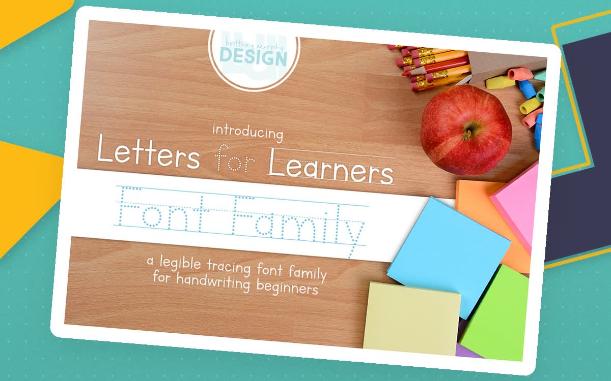 An educational teaching resource from Brittney Murphy Design entitled Letters For Learners Font Family downloadable at Teach Simple.
