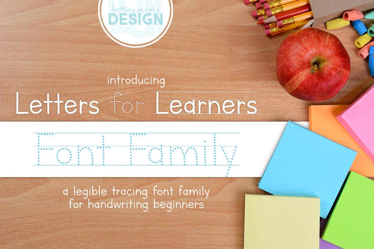 An educational teaching resource from Brittney Murphy Design entitled Letters For Learners Font Family downloadable at Teach Simple.
