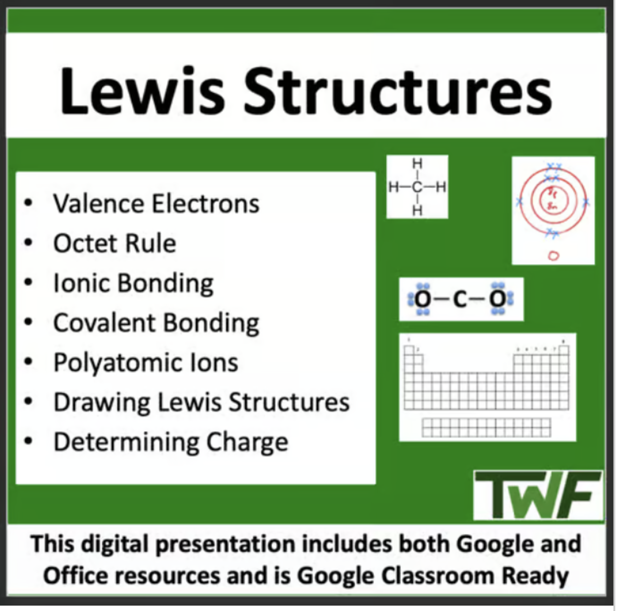 An educational teaching resource from Teach With Fergy entitled Lewis Structures - Senior Chemistry Lesson downloadable at Teach Simple.
