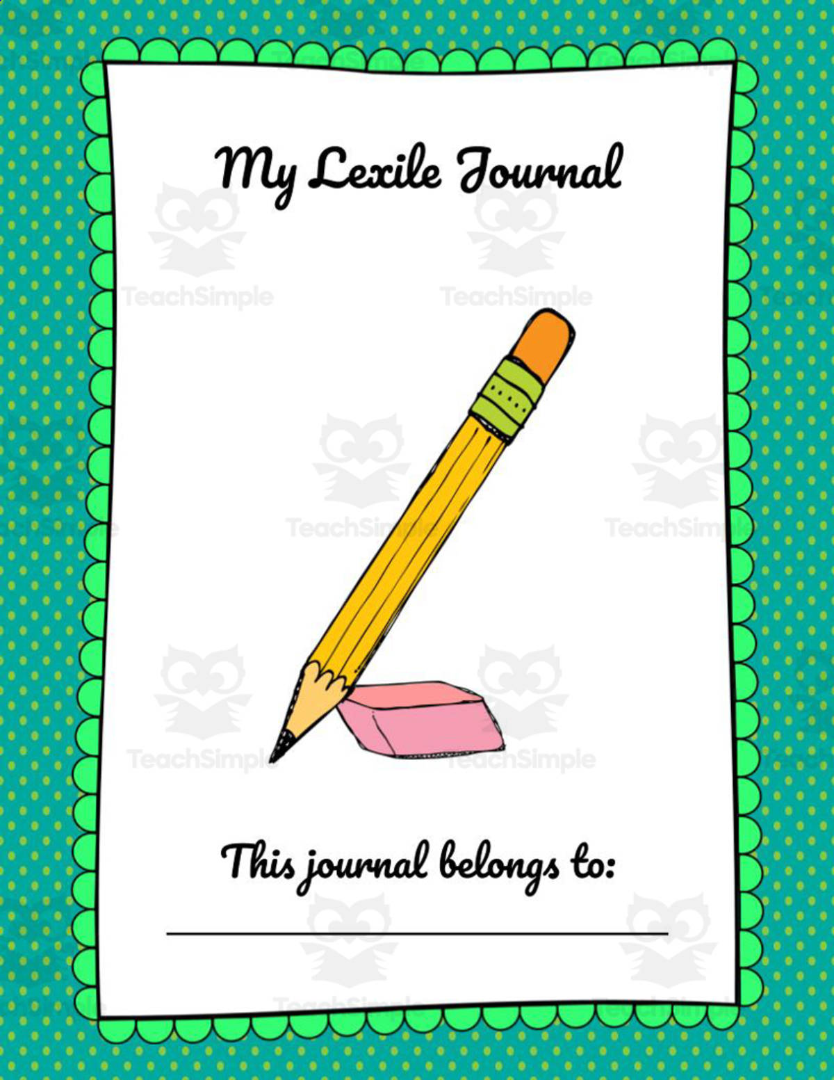 An educational teaching resource from Hook Learn and Tinker entitled Lexile Vocabulary Journal downloadable at Teach Simple.