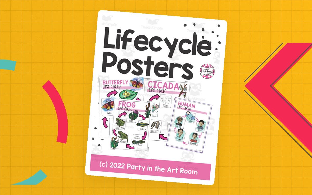 An educational teaching resource from Party in the Art Room - Arts & Crafts for Kids | Arts Integration entitled Life Cycles Posters downloadable at Teach Simple.