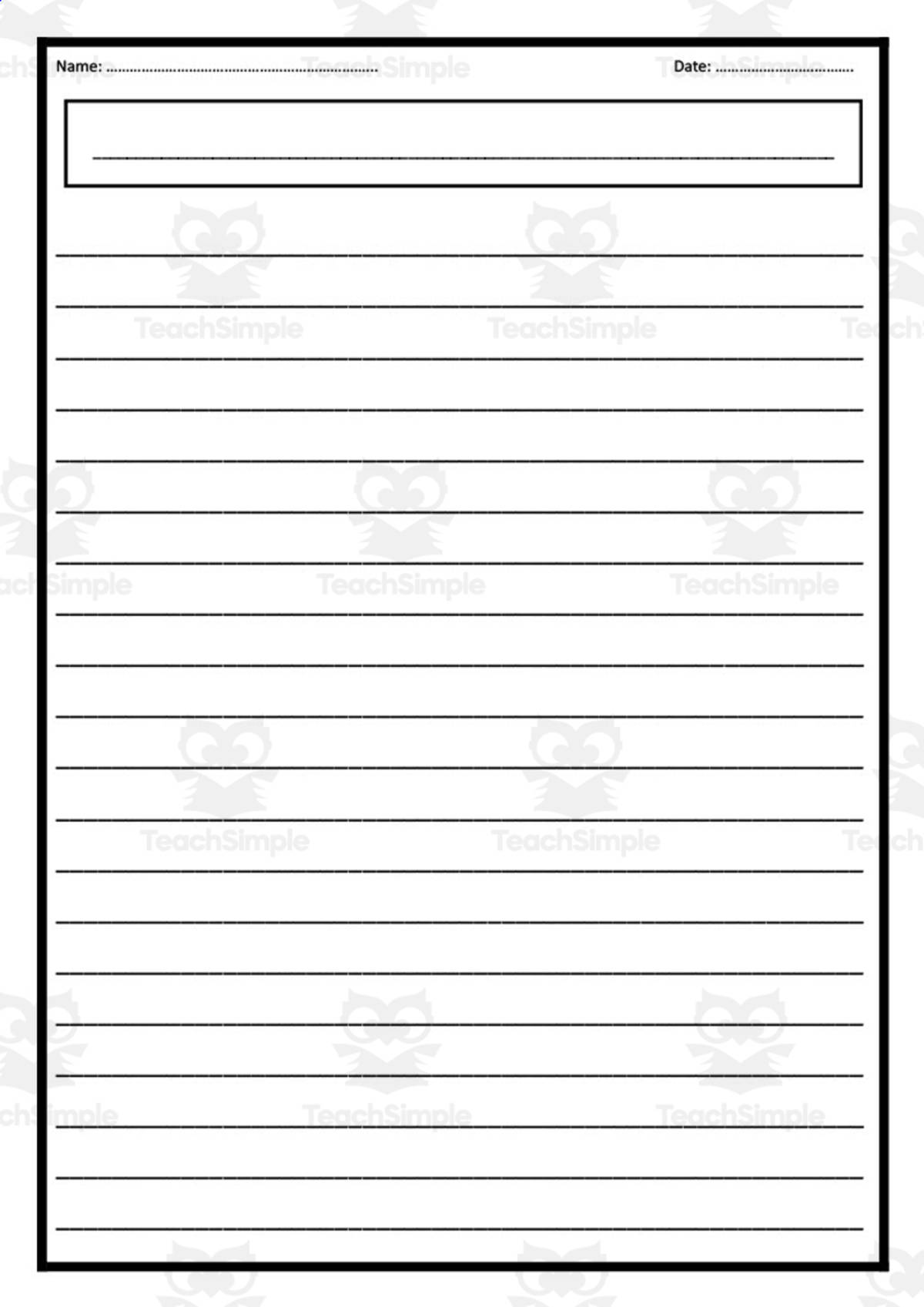 An educational teaching resource from Elementary Resources 4 U entitled Lined Paper Template Set downloadable at Teach Simple.
