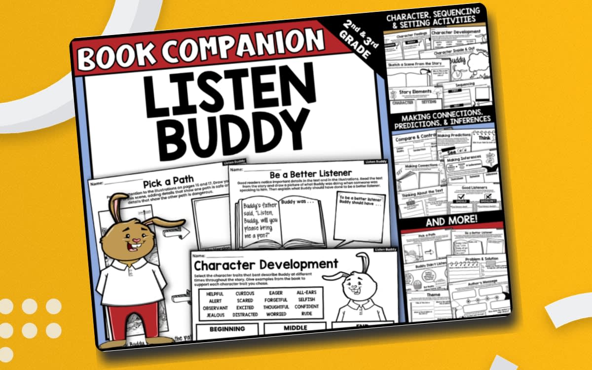 An educational teaching resource from Creatively Gifted entitled Listen Buddy Interactive Read-Aloud Activities downloadable at Teach Simple.