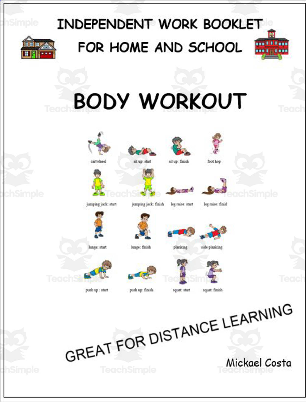 An educational teaching resource from Learn it ANY way entitled Literacy worksheets: Body workout downloadable at Teach Simple.