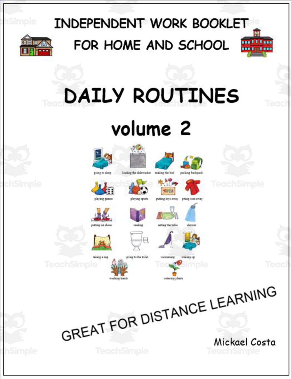 An educational teaching resource from Learn it ANY way entitled Literacy worksheets: Daily routines vol 2 downloadable at Teach Simple.