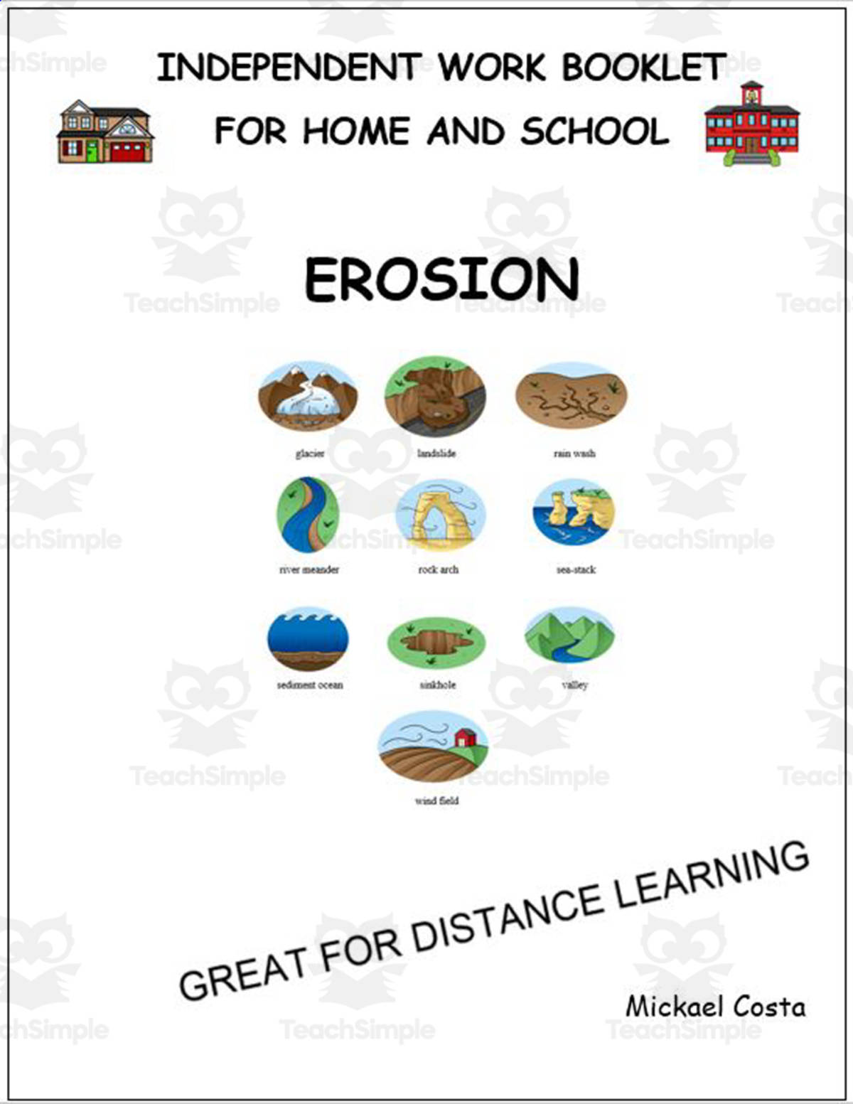 An educational teaching resource from Learn it ANY way entitled Literacy Worksheets: Erosion downloadable at Teach Simple.