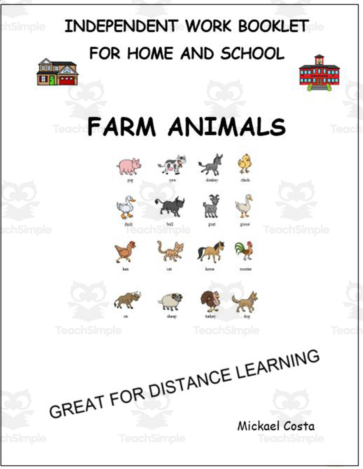 An educational teaching resource from Learn it ANY way entitled Literacy worksheets: Farm animals downloadable at Teach Simple.
