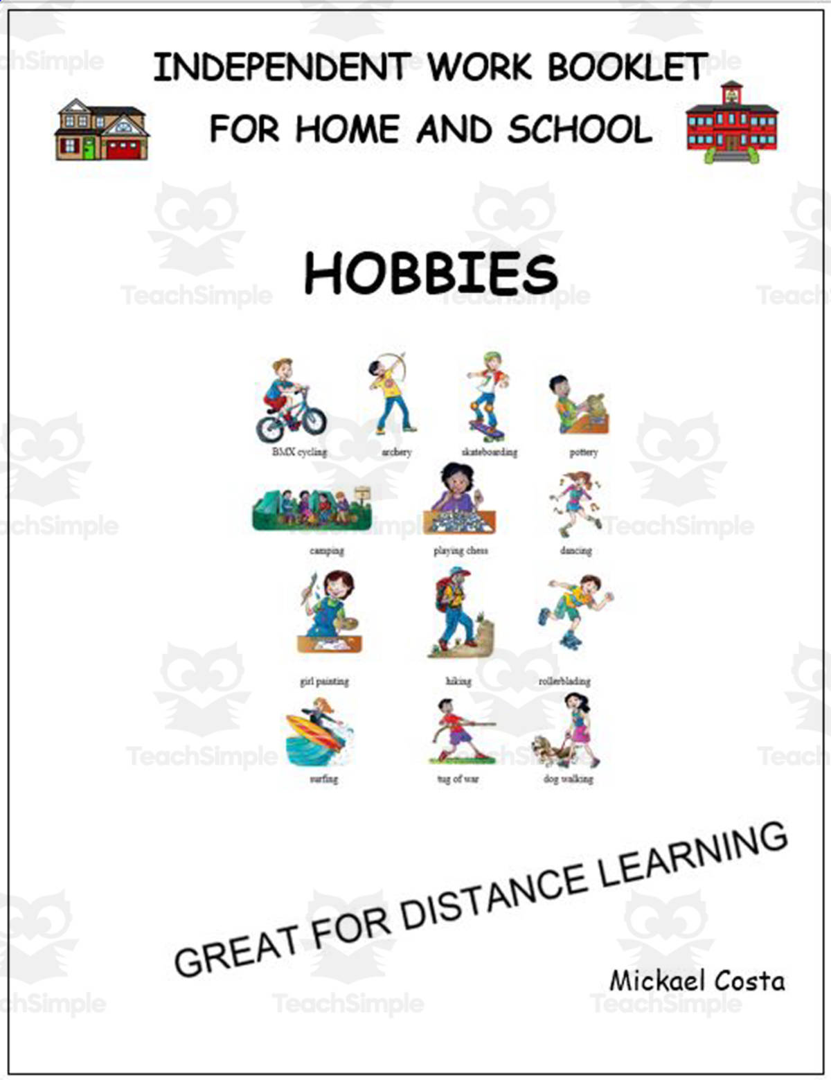 An educational teaching resource from Learn it ANY way entitled Literacy Worksheets: Hobbies downloadable at Teach Simple.