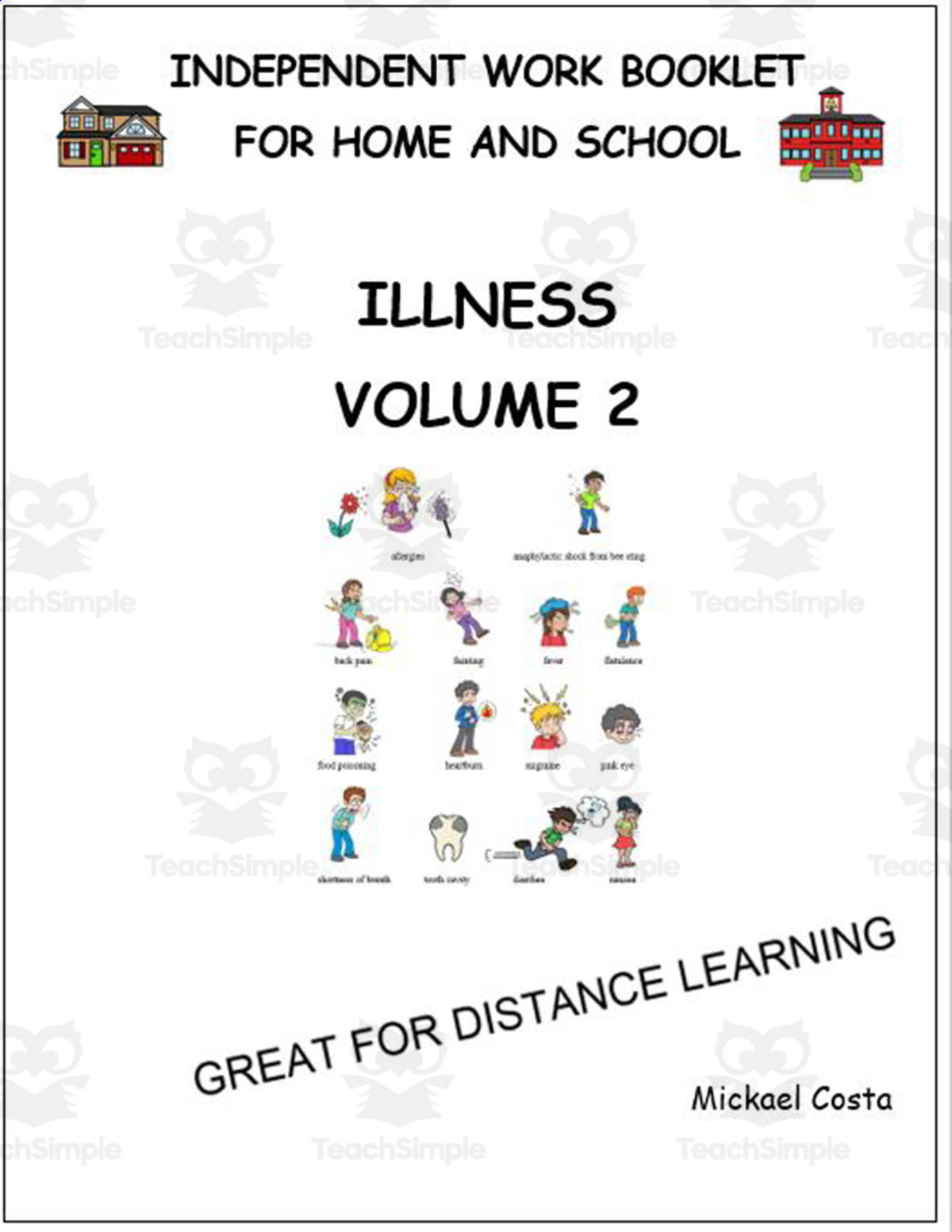 An educational teaching resource from Learn it ANY way entitled Literacy worksheets: illness volume 2 downloadable at Teach Simple.