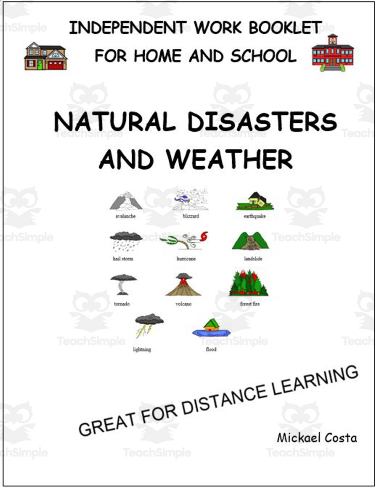 An educational teaching resource from Learn it ANY way entitled Literacy worksheets: Natural disasters and weather downloadable at Teach Simple.