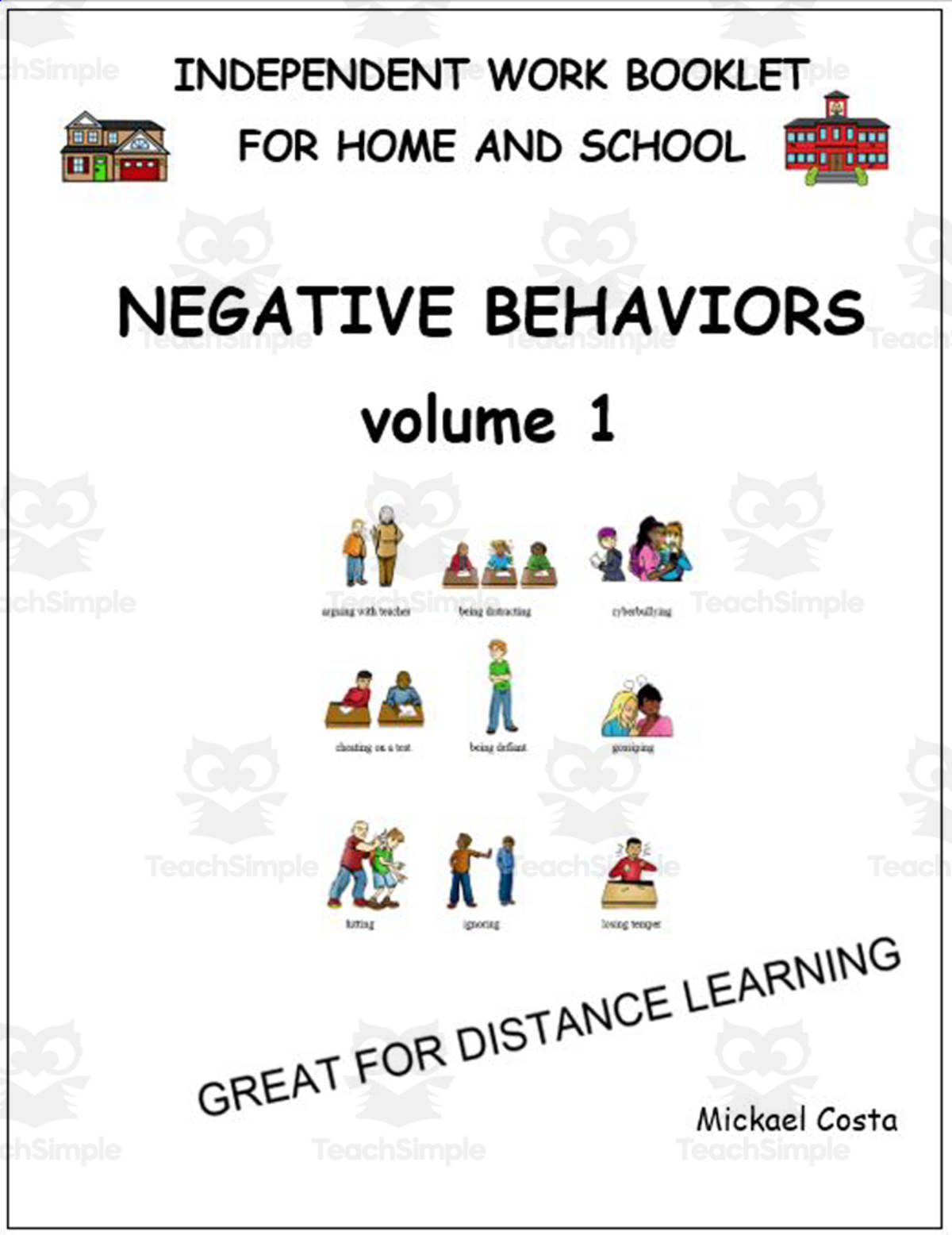 An educational teaching resource from Learn it ANY way entitled Literacy worksheets: Negative behaviors vol 1 downloadable at Teach Simple.