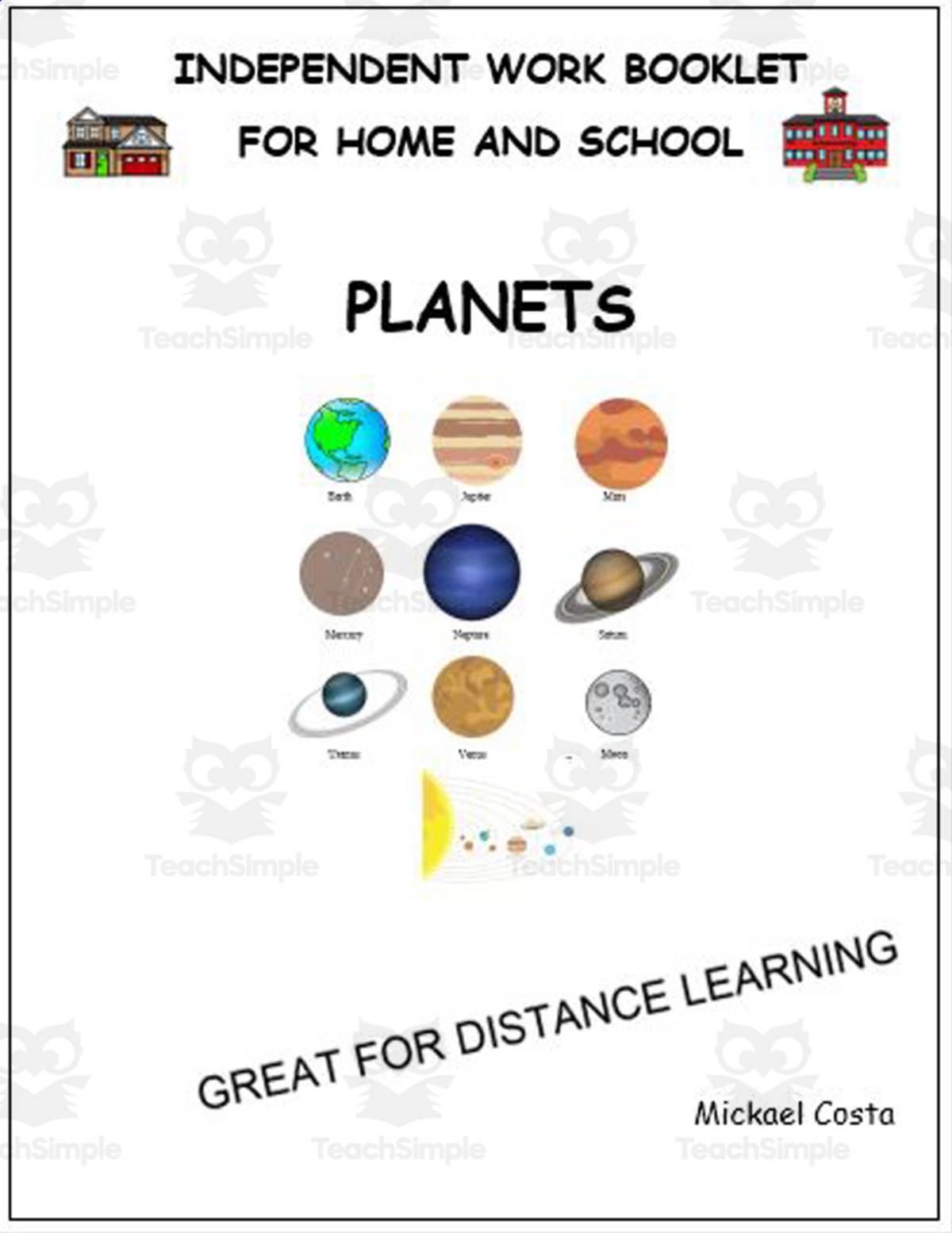 An educational teaching resource from Learn it ANY way entitled Literacy worksheets: planets downloadable at Teach Simple.