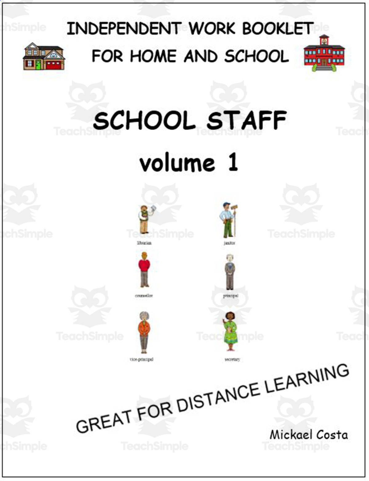 An educational teaching resource from Learn it ANY way entitled Literacy worksheets: School staff vol 1 downloadable at Teach Simple.