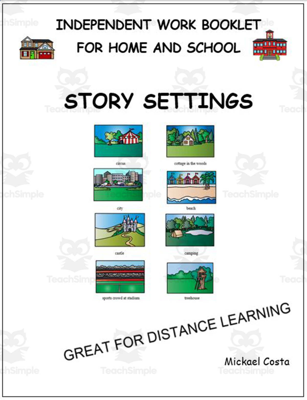 An educational teaching resource from Learn it ANY way entitled Literacy worksheets: Story setting vol 1 downloadable at Teach Simple.