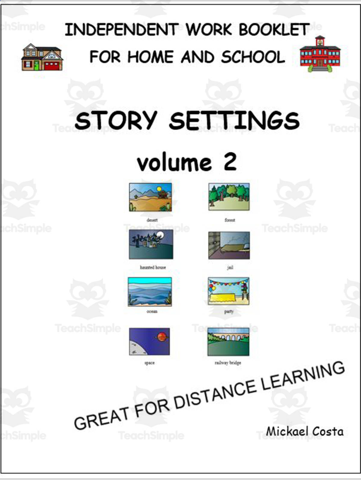 An educational teaching resource from Learn it ANY way entitled Literacy worksheets: Story settings vol 2 downloadable at Teach Simple.