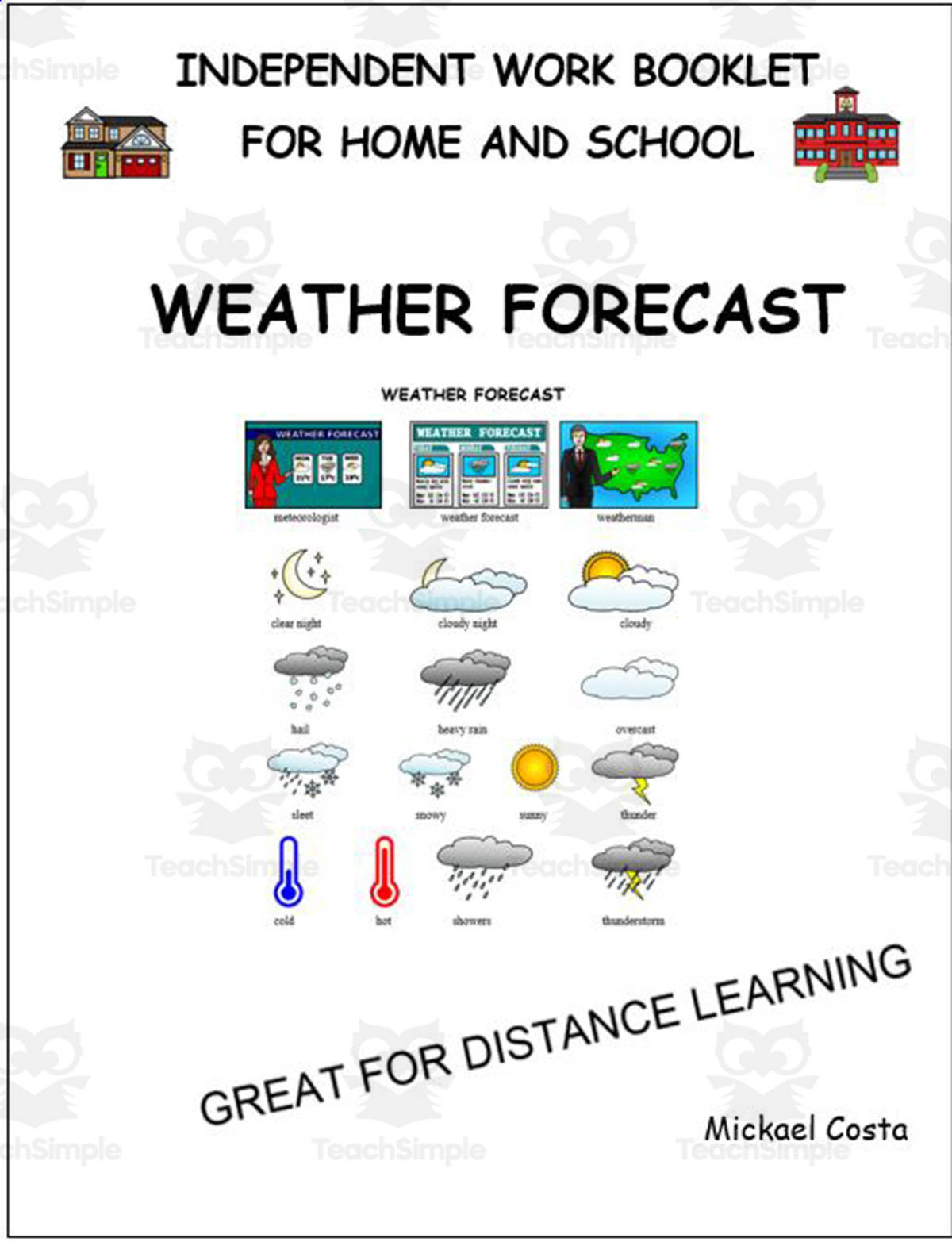 An educational teaching resource from Learn it ANY way entitled Literacy worksheets: Weather forecast downloadable at Teach Simple.