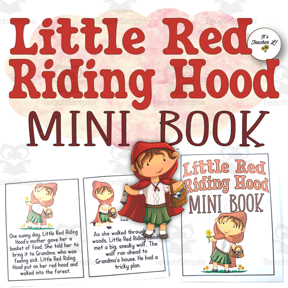 An educational teaching resource from It's Teacher L entitled Little Red Riding Hood Fairy Tale Foldable Mini Book Grade 1 2 3 ELA downloadable at Teach Simple.