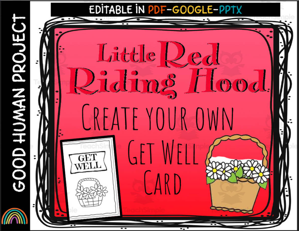 An educational teaching resource from Good Human Project entitled Little Red Riding Hood | Get Well Card Writing downloadable at Teach Simple.