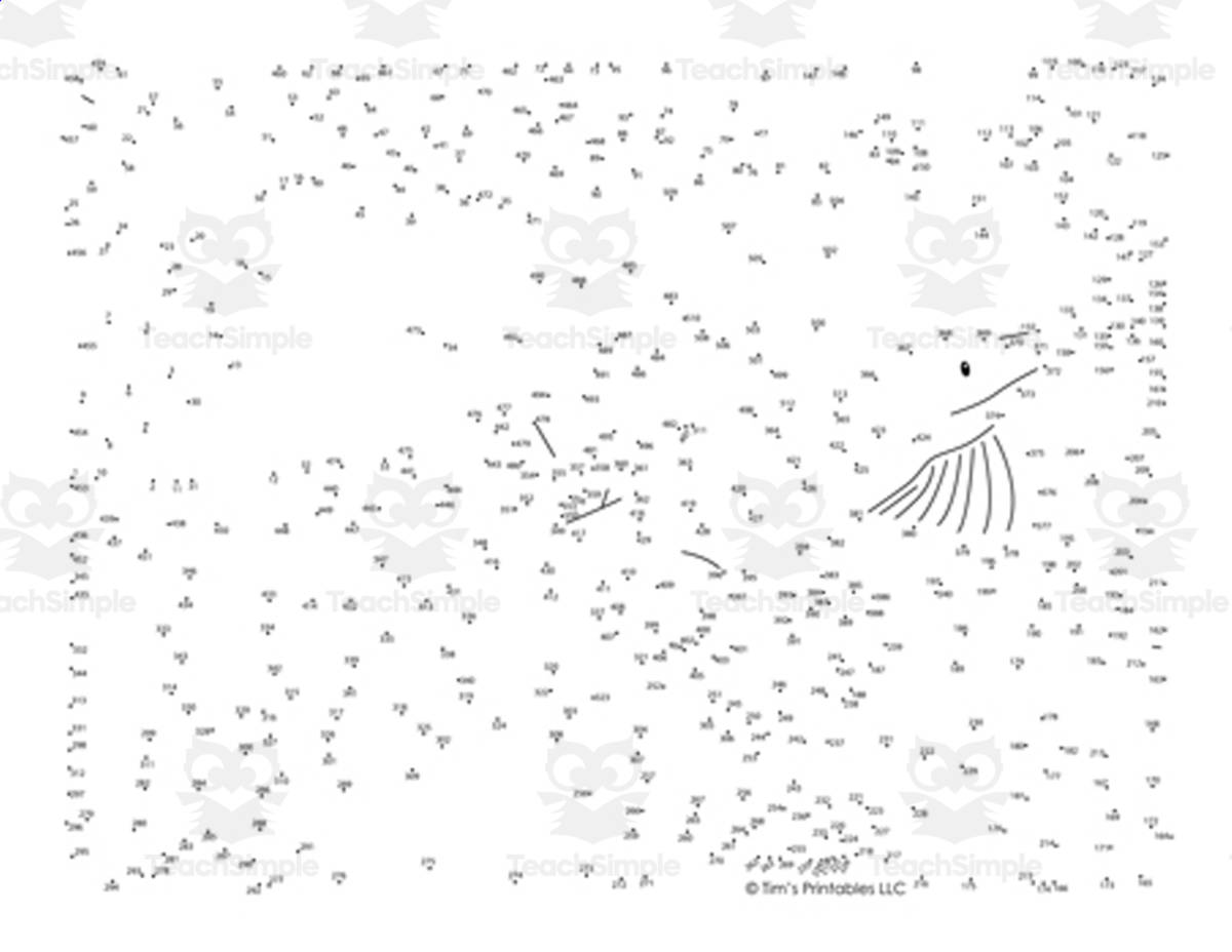 An educational teaching resource from Tim's Printables entitled Lizard Extreme Difficulty Dot-to-Dot / Connect the Dots PDF downloadable at Teach Simple.