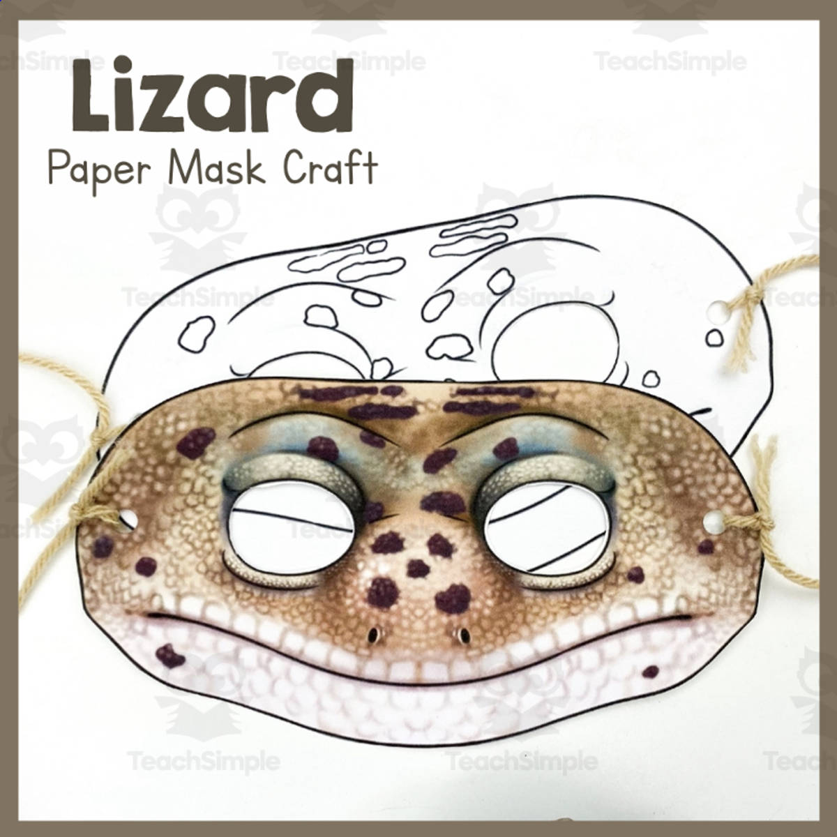 An educational teaching resource from Simply Schoolgirl entitled Lizard Paper Mask downloadable at Teach Simple.