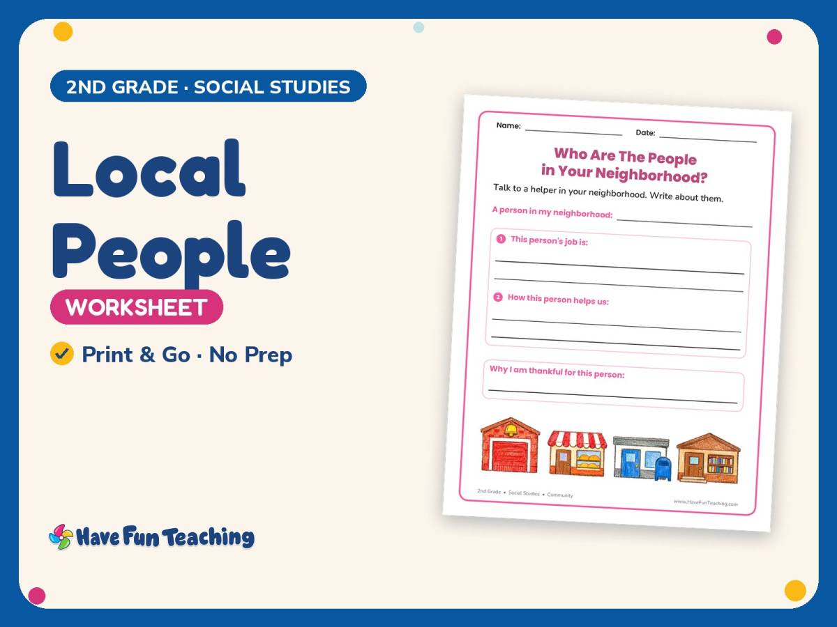 Local People Worksheet – 2nd Grade Community Practice preview