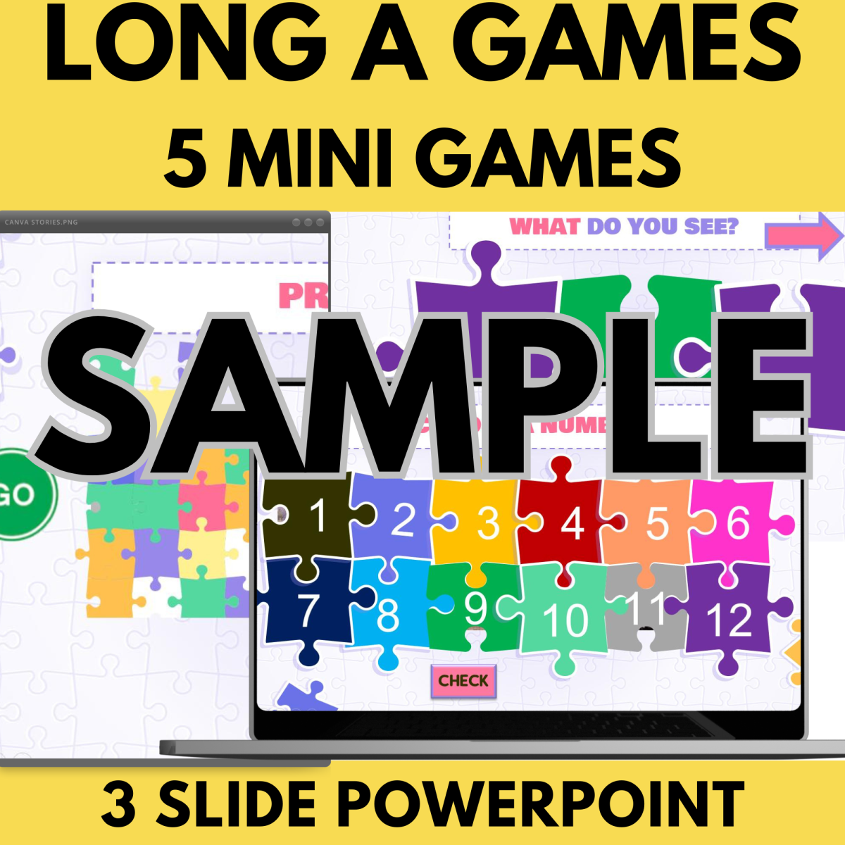 An educational teaching resource from Cored Education entitled Long A: Sample Phonics Games and Activities - Hidden Pictures 3 (PPT) downloadable at Teach Simple.