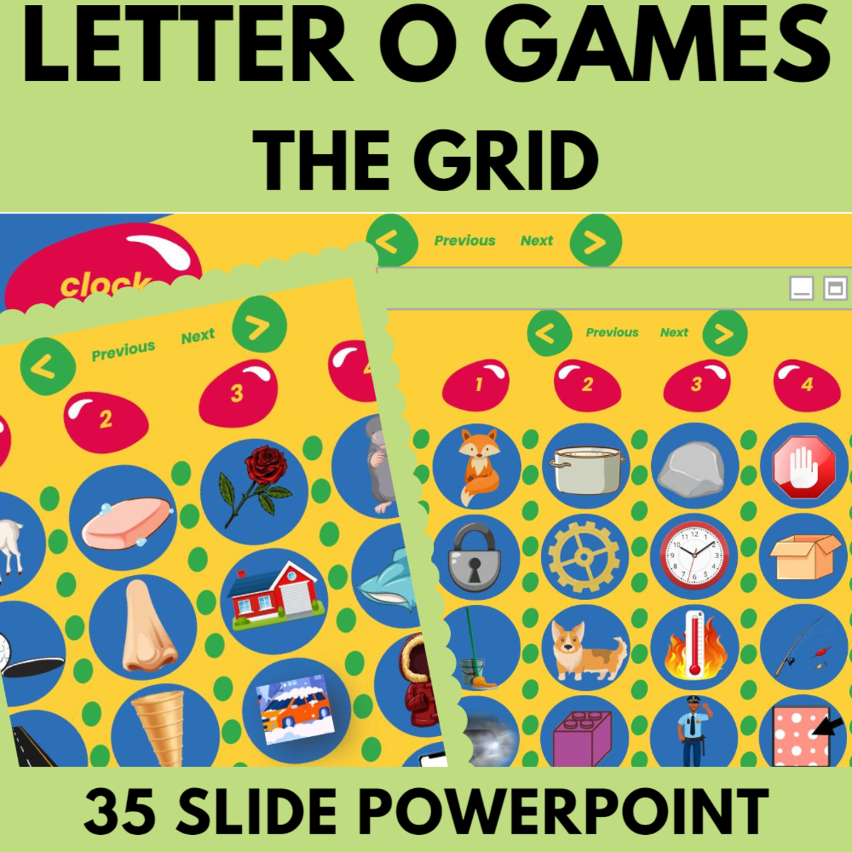 An educational teaching resource from Cored Education entitled Long and Short O: Letters Phonics Games and Activities - The Grid downloadable at Teach Simple.