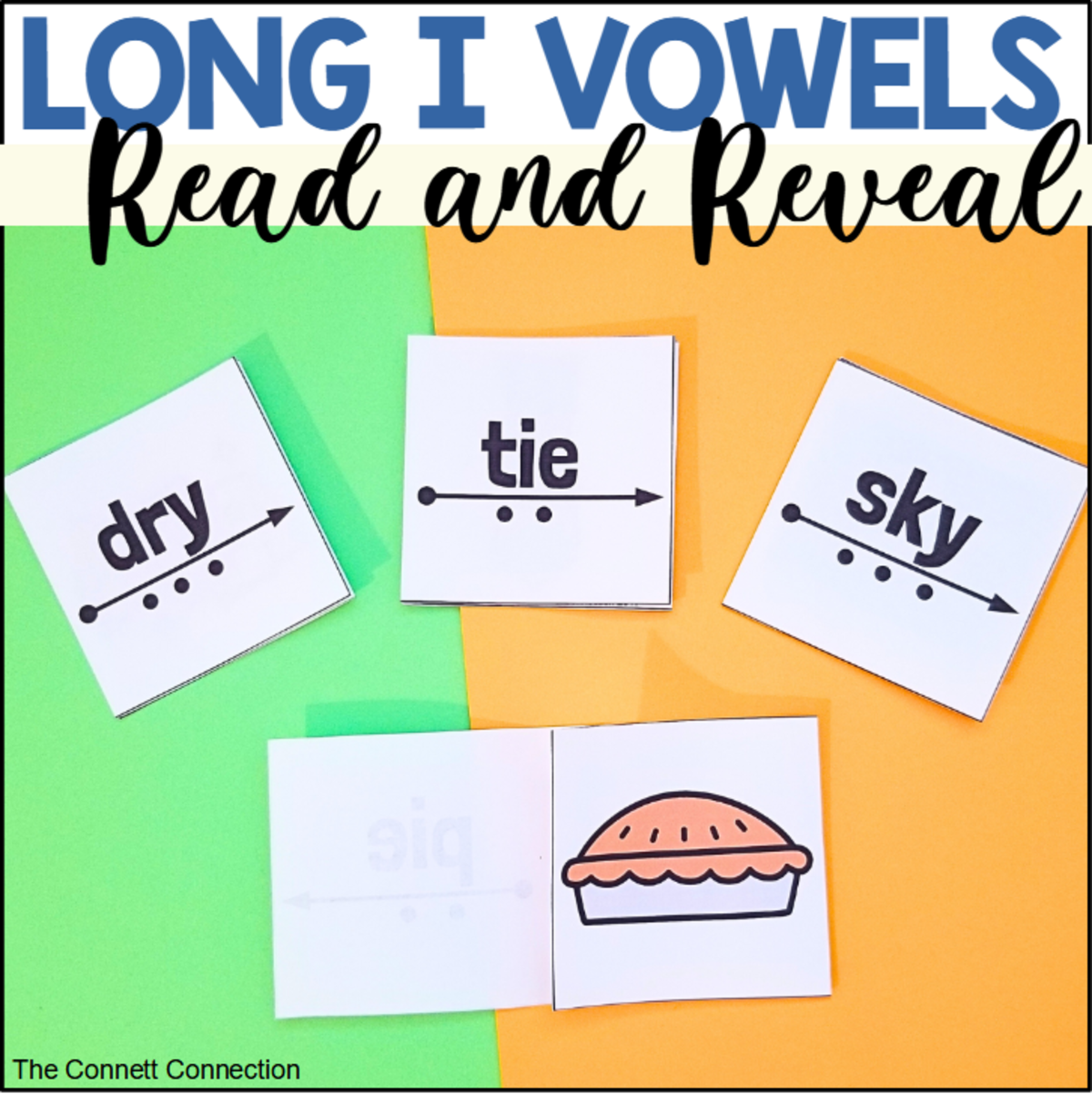 An educational teaching resource from The Connett Connection entitled Long I Vowel Sounds Read and Reveal Blending Cards downloadable at Teach Simple.