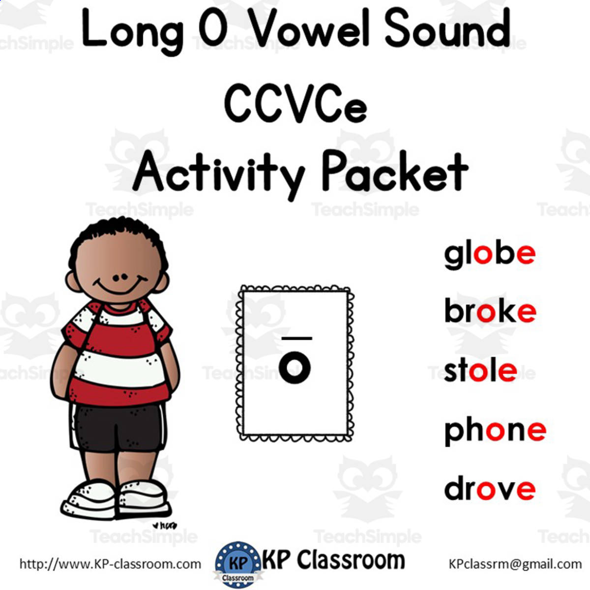 An educational teaching resource from KP Classroom entitled Long O CCVCe Vowel Sound Activity Packet and Worksheets downloadable at Teach Simple.