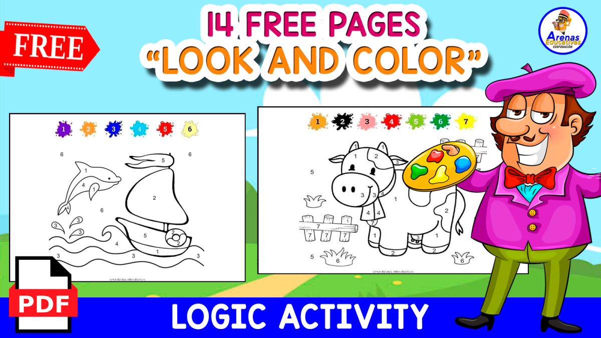 An educational teaching resource from EDITORIAL LAURA EDUCA entitled LOOK AND COLOR | 14 FREE PAGES downloadable at Teach Simple.