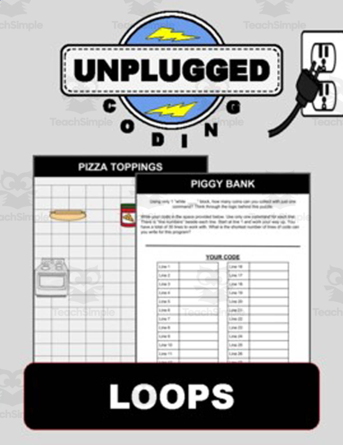 An educational teaching resource from Roombop entitled Loops (Unplugged Coding #5) downloadable at Teach Simple.