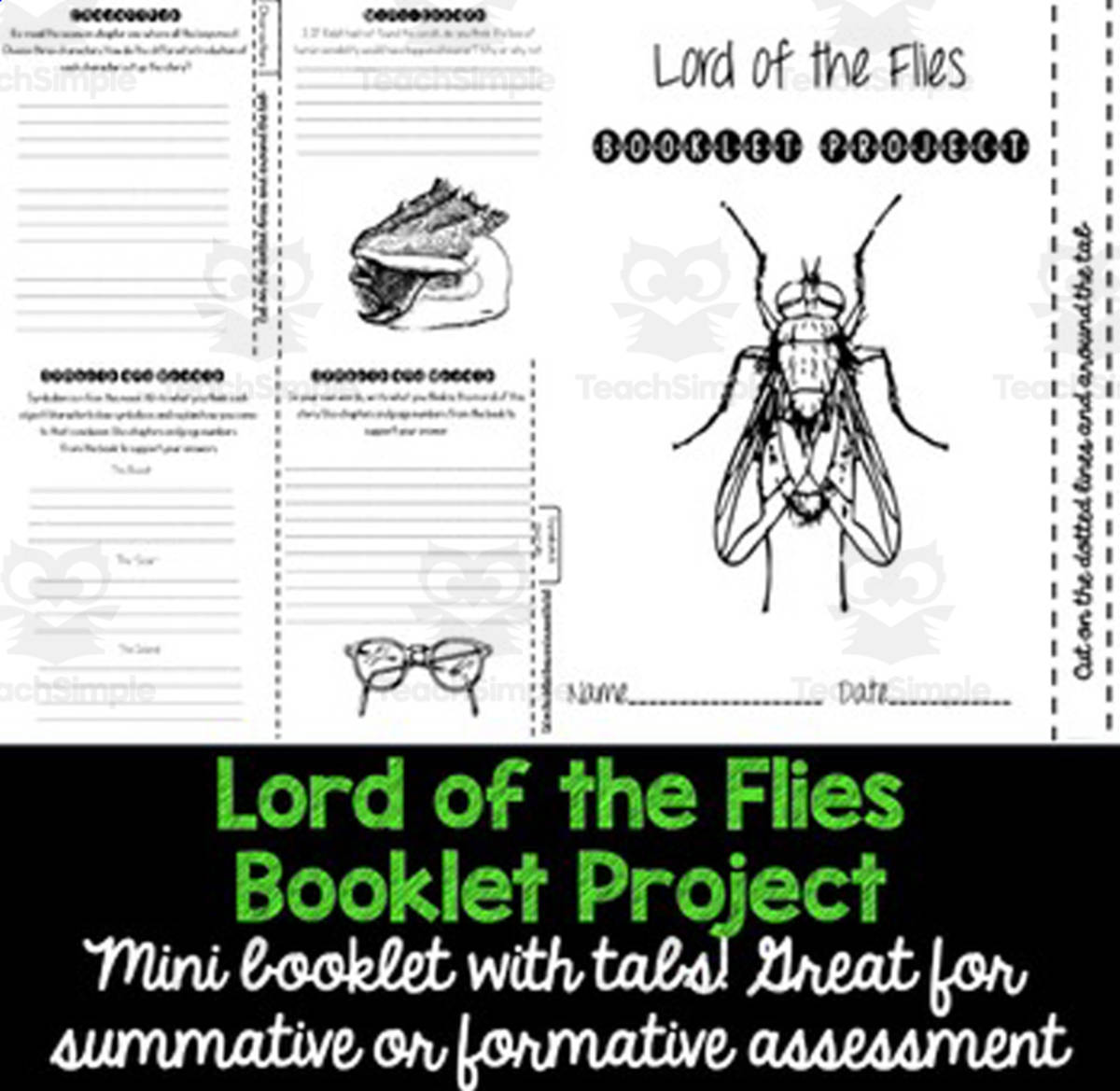 An educational teaching resource from The Comprehensive Teacher entitled "Lord of the Flies" Booklet Project downloadable at Teach Simple.
