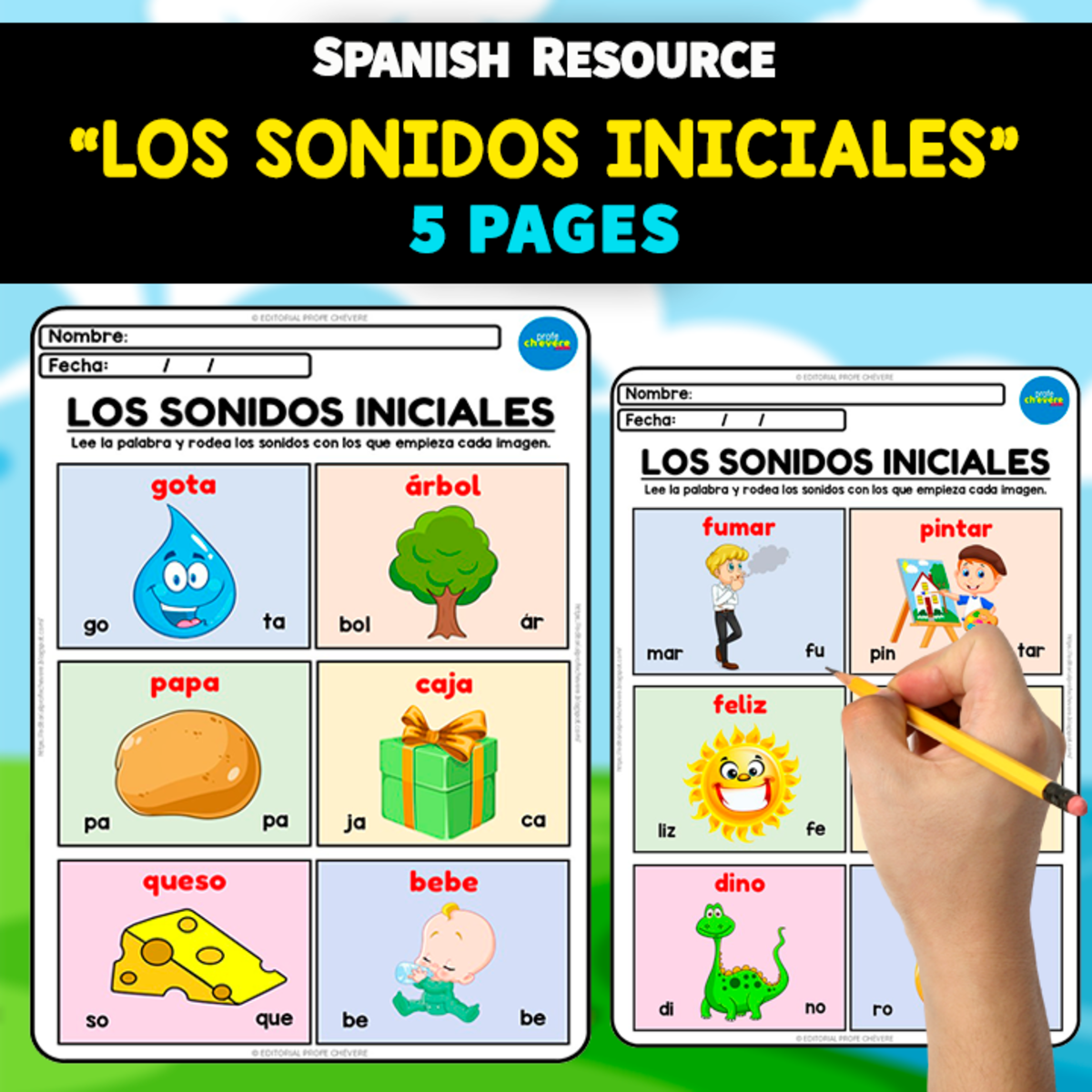 An educational teaching resource from EDITORIAL LAURA EDUCA entitled LOS SONIDOS INICIALES | Spanish Resource downloadable at Teach Simple.