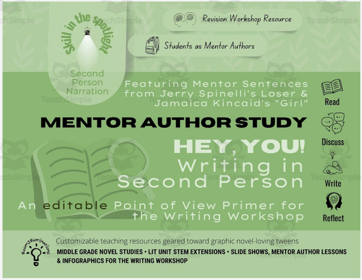 An educational teaching resource from Room2Ruminations entitled "Loser" Mentor Text Study • Writing in second person POV downloadable at Teach Simple.