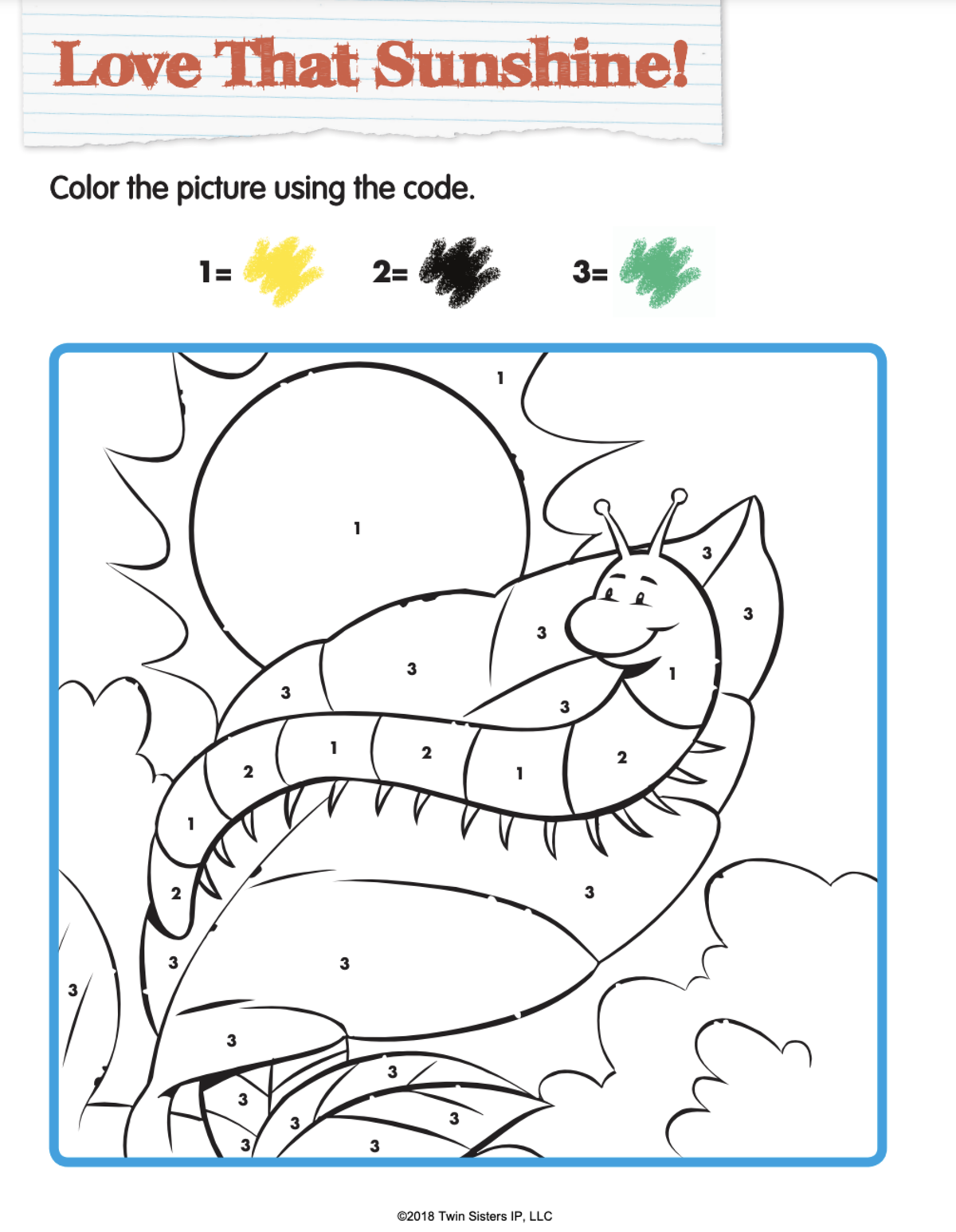 An educational teaching resource from Twin Sisters Digital Media entitled Love Your Earth Color-By-Number Fun downloadable at Teach Simple.