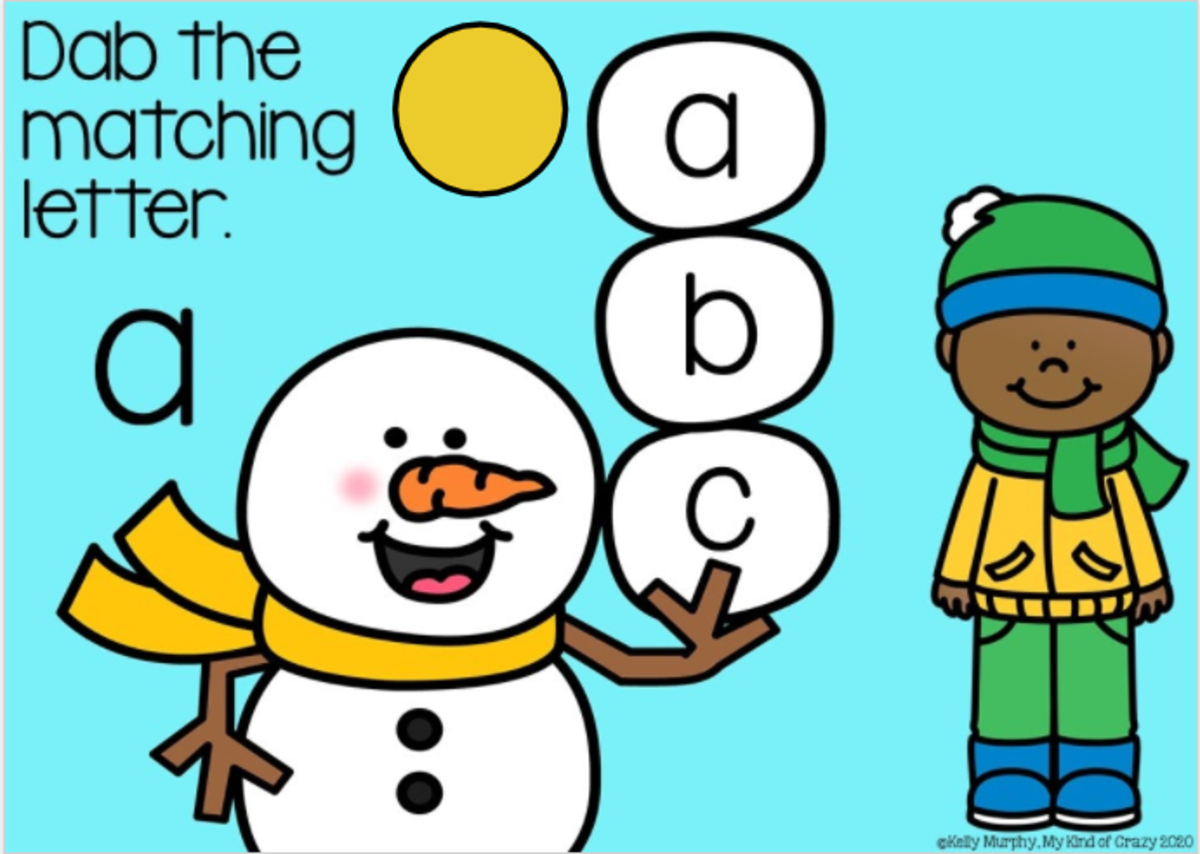 An educational teaching resource from My Kind of Crazy entitled Lowercase Letter Match Winter Theme Google Slides, Special Ed downloadable at Teach Simple.